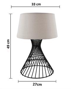 Fil de fer pilier blanc tissu abat-jour haut lampe moderne noir poudre enduit décoratif salon lampes élégantes lampes décoration - Product Image 1