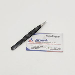 แหนบต่อขนตาสแตนเลสเคลือบเงาสีดำอุปกรณ์เสริมความงามสำหรับคิ้วแหลมโลโก้ออกแบบได้ตามต้องการ - Product Image 4