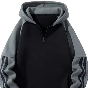 Custom Embroidered 100% Cotton <b>Half</b>-<b>Zip</b> Pullover Hoodie Personalized Business Team Logo Autumn Oversized <b>Sweatshirt</b> for <b>Men</b> - Product Image 1