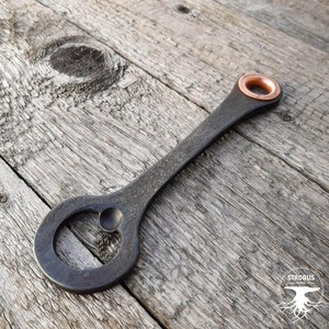 Brass Head Wooden Handle <b>Bottle</b> Opener <b>Vintage</b> Style Ergonomic Grip Strong Durable Premium Bar Tool for Home Kitchen Party Use - Product Image 5
