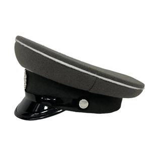 Accesorios Unifrm de alto rango, gorra de Oficial negra de lana con logotipo bordado, nueva gorra de oficial de diseño elegante con logotipo personalizado - Product Image 4