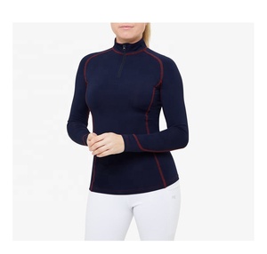 Camisetas ecuestres de manga larga con cremallera para mujer - Product Image 1