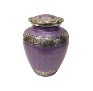 Urne funéraire ronde en aluminium de 200 pouces cubes avec porte-lampe à thé souvenir en laiton fini gris pour l'occasion commémorative des cendres - Product Image 5