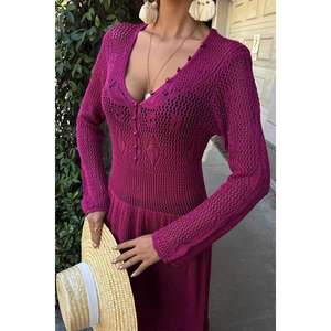 Vestido Étnico con Detalle de Botones Transpirables y Falda en Capas 2859, Cintura Natural para Ocio - Product Image 6