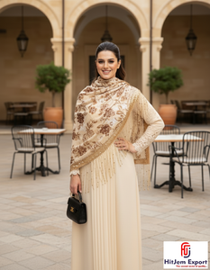 Foulards brodés de luxe avec texture douce et design élégant pour toutes les saisons - Product Image 5