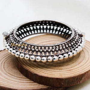 Wholesale 925 <b>Sterling</b> <b>Silver</b> <b>Beaded</b> Handmade <b>Bracelet</b> Best Quality Kada <b>Silver</b> Kada for Bohemian Jewelry for Weddings Gifts - Product Image 4