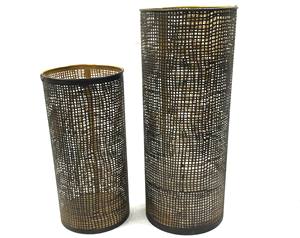 ขวดและที่ใส่เทียนโลหะเคลือบผงสีดำสำหรับตกแต่งโต๊ะคริสต์มาสทำด้วยมือโคมไฟ2หลอด - Product Image 1