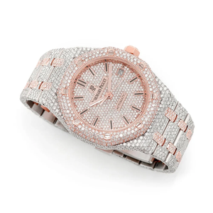 Reloj Mecánico de Acero Inoxidable con Diamantes de Moissanita para Hombre, Estilo Hip Hop, Dos Tonos, Reloj de Pulsera con Esfera Analógica de Moda Empresarial - Product Image 3