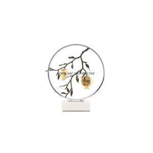 Forme ronde Designer Party Table Decor Sculpture Luxueux Look Sculpture Sur Pierre Noir Couleur Cadre Floral Design Scupture - Product Image 1