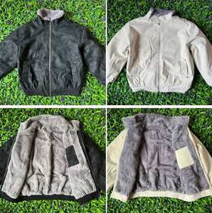 Veste en daim doublée de coton pour homme, coupe ample, style américain, col montant, fermeture éclair, coupe-vent et imperméable pour l'hiver – Vente en gros - Product Image 5