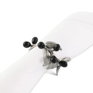 Anneau de serviette noir finition argentée, décoration de table élégante pour les fêtes, les événements, les mariages, les réceptions à domicile, la mise en place de la table à manger, en provenance d'Inde - Product Image 2