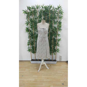 Vestido midi Supreme con estampado floral, cuello en V ancho con tiras, abertura lateral con cordones, para mujer, 25464 - Blanco - Product Image 5