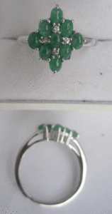 Silver Rhodium Plated <b>Ring</b> with Zircon Inlay Trendy Number Pattern <b>Resizable</b> for Engagement Gift Party or Anniversary - Product Image 1