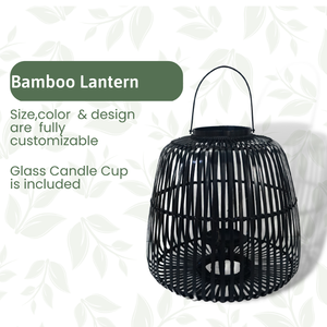 Newest Design Black Bamboo Lantern <b>Candlestick</b> <b>Holder</b> Handmade for Weddings & Home Decor Events-Vecraft VC-83 - Product Image 3