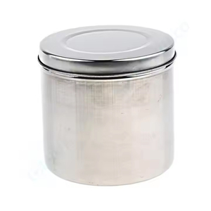 Holloware Stainless Steel Ointment Jar Sponge Cotton Dressing Container With Lid Set of 4 Medic Instrument Pakistan made by Lore - Product Image 4