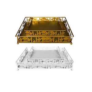 Plateau islamique de Fruits secs de couleur blanche en bois taille et forme personnalisées plateau de Ramadan pour l'utilisation de la vaisselle à la maison - Product Image 2