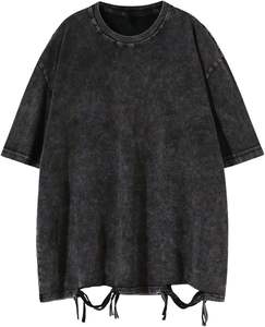 เสื้อยืดผ้าฝ้ายถัก100% สำหรับผู้ชายเสื้อทรงหลวมกันหดออกแบบโลโก้ได้ตามที่ต้องการ - Product Image 1