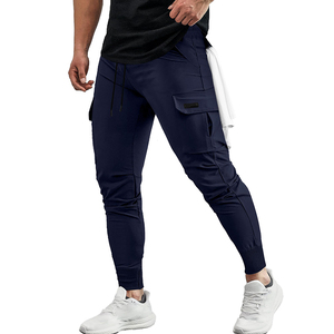 <b>Men's</b> <b>Navy</b> Blue Cargo Sweatpants Elastic Waist Drawstring Multiple Pockets Quick Dry Casual <b>Joggers</b> Autumn Wear - Product Image 1