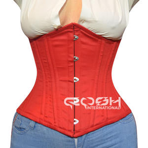 Corset léger en coton rouge sous le buste pour mariage - Product Image 3