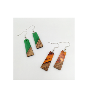 Pendientes de resina y madera con forma de ala, joyería colgante de moda para mujer, artículos de fiesta, imágenes incluidas en venta - Product Image 4