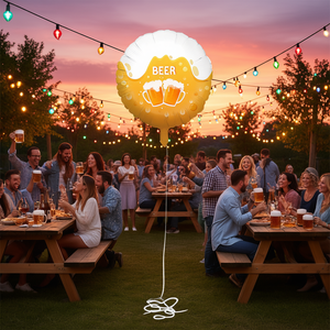 Ballon de fête en aluminium 45 cm pour décoration de fête, thème bière - Product Image 3