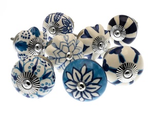 Derniers boutons d'armoire ronds en céramique multicolore Poignée de porte d'armoire à tiroir en zinc - Product Image 6