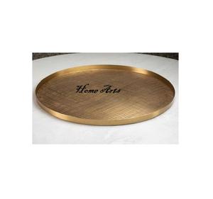 ถาดเสิร์ฟอาหารโลหะรูปทรงกลมถาดเสิร์ฟชากาแฟดีไซน์เรียบง่าย - Product Image 1