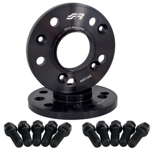 สเปเซอร์ล้อสีดำ 2 ชิ้น ขนาด 12 มม. 5x112 ศูนย์กลาง 66.6 มม. พร้อม Bull - Product Image 1