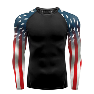 Wholesale Good Quality Sublimation Logo Short Sleeves Training <b>Surfing</b> Jiu Jitsu Elastane Rash Guard - Product Image 1