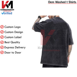 Camiseta Vintage de verano lavada de algodón pesado para hombres y mujeres, camiseta informal de manga corta holgada, ropa de verano - Product Image 3