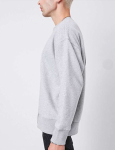 100% Cotton Crew Neck Sweatshirt <b>Plain</b> White <b>Jumper</b> with Embroidered Design Winter Fleece with XS Size for Sale - Product Image 5