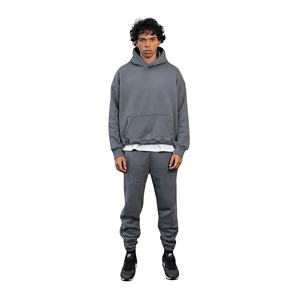 ราคาขายส่ง เสื้อฮู้ดดี้ผ้าคอตตอนริบแขนยาวแบบเรียบ สั่งทำได้ตามต้องการ ล้างสีแบบแอซิดวอช สไตล์สตรีทแวร์! - Product Image 3