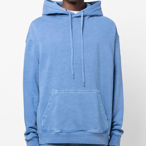 Embroidery Logo Custom High Quality Hoodies 100% Cotton Streetwear Acid Wash Hoodies For Men cotton blended - Product Image 3