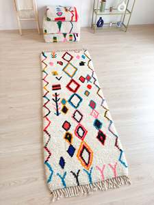 Coureur de couloir tribal berbère personnalisé marocain grand chemin de laine véritable coloré tapis berbères authentiques - Product Image 4