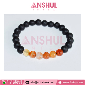 Premium Quality Best Selling Fashion Jewelry Women's Crystals 8mm Round <b>Gemstone</b> Beaded Lava Diffuser <b>Bracelet</b> at Bulk Price - Product Image 3