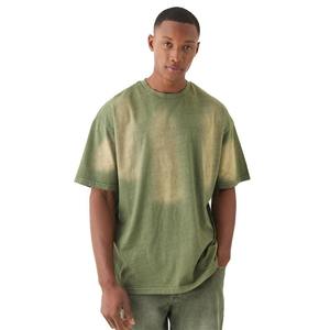 เสื้อยืดโอเวอร์ไซส์คุณภาพพรีเมียม ผ้าคอตตอน 100% หนานุ่ม ซักย้อมแบบ Acid Wash เป็นมิตรต่อสิ่งแวดล้อม ระบายอากาศได้ดี สำหรับผู้ชาย ทรงหลวมไหล่ตก สไตล์สตรีทแวร์ แบบครอป - Product Image 1