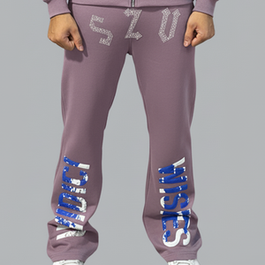 ชุดวอร์ม2ชิ้นสำหรับผู้ชายชุดวอร์มผ้าคอตตอนประดับพลอยเทียมชุดวอร์มใส่วิ่งลำลองสำหรับผู้ชาย - Product Image 3