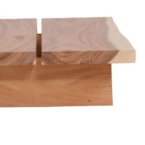 Mesa de Centro de Doble Panel de Alta Calidad en Madera de Suar Maciza con Veteado Intenso y Belleza Natural para Decoración del Hogar - Product Image 6