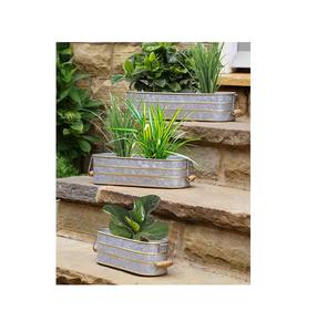 Marvelous Design Large Size Dark Galvanized Planters for Home Garden Accessories for Wholesale Suppliers - Product Image 2