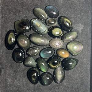 Colgante de obsidiana arcoíris Natural de calidad AAA +, cabujón de grado superior, piedra preciosa de jaspe verde, joyería fina, colgante de pendiente de lote Suelto - Product Image 2