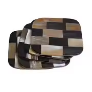 Juego de Posavasos Cuadrados de Cuerno de Búfalo, Ecológicos, Clásicos y de Lujo, Personalizables, con Grosor Personalizado para el Hogar y Hoteles - Product Image 5