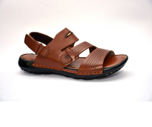 รองเท้าแตะหนังสำหรับกิจกรรมกลางแจ้งของผู้ชายพร้อมตะขอยึดและห่วงรัดที่ปลอดภัยน้ำหนักเบาและระบายอากาศได้ดีเหมาะสำหรับการเดินทางและเดินขายส่ง - Product Image 1