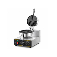 Machine à gaufres belges ronde commerciale en acier inoxydable 1200W OEM ODM 110V 220V pour café avec plaque antiadhésive et contrôle par minuterie