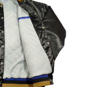 Chaqueta Bomber de Satén Personalizada de Nuevo Estilo, Chaqueta Universitaria de Seda Personalizada, Chaqueta de Béisbol de Primera Calidad para Hombre - Product Image 6