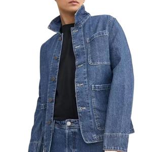 2025 nouveau Style vente chaude automne hiver haute qualité rue couleur unie confortable jean vestes grande taille Style jean vestes - Product Image 2