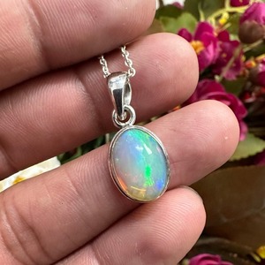 Bijoux pour femmes pendentif en argent style bohème bijoux en argent sterling 925 opale pierre précieuse tendance pendentif fait main cadeau pour l'amour - Product Image 3