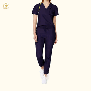 Nuevos Estilos de Uniformes Médicos Elásticos para Mujer, Conjuntos de Uniformes Médicos con Bolsillo con Cremallera, Uniformes Médicos de Manga Corta para Hospital - Product Image 4