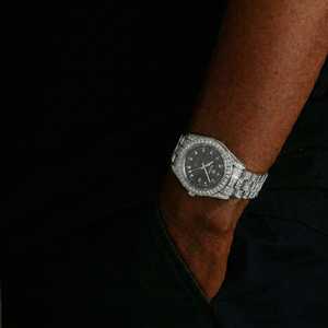 Reloj Analógico Esqueleto Presidencial de Moissanita de 13.3CT, 41MM, Esfera Negra, Oro Blanco de 14K, Movimiento de Cuarzo de Alta Calidad, Automático, con Incrustaciones - Product Image 3