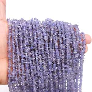 Bracelet de pépites de pierres précieuses non coupées en tanzanite violette naturelle pour la fabrication de bijoux - Product Image 3