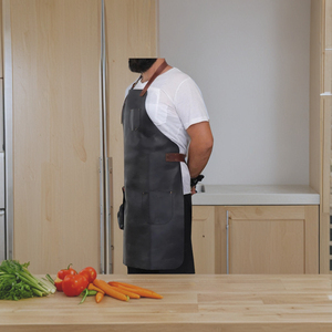 Delantal de cocina de cuero multiusos duradero de alta calidad personalizado nuevo estilo Denim para hombres mujeres trabajadores artistas-Cocina - Product Image 5